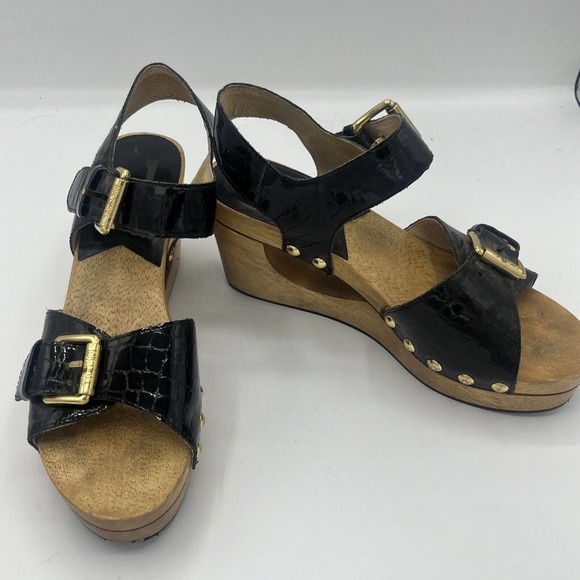 MICHAEL‎ KORS LEATHER CUT OUT CLOG Sandals Sz 7 - Picture 1 of 10